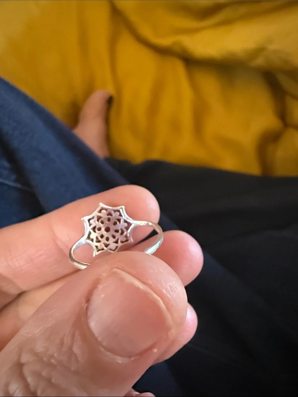 Sterling silver Floral Mandala Ring - Women's Silver Ring